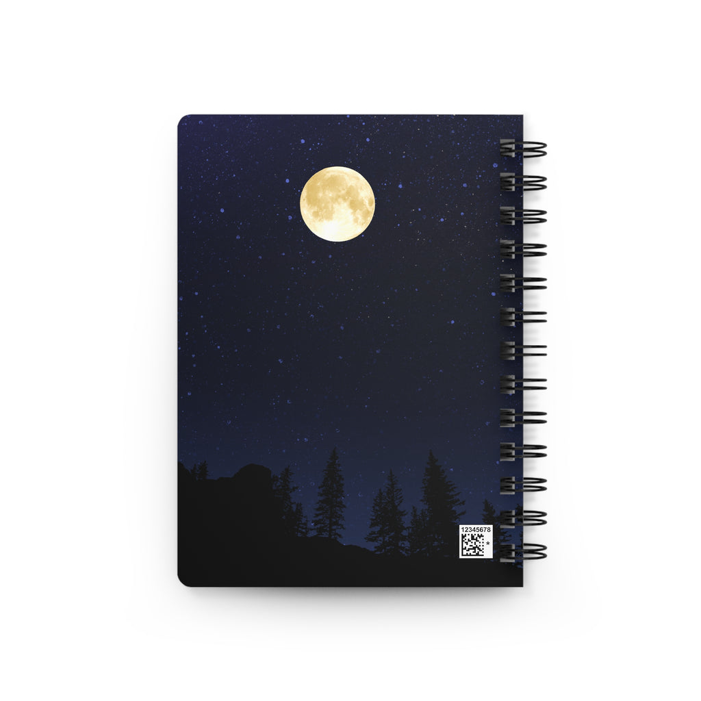 Moonlit Forest Spiral Journal — Lined Night Sky Notebook