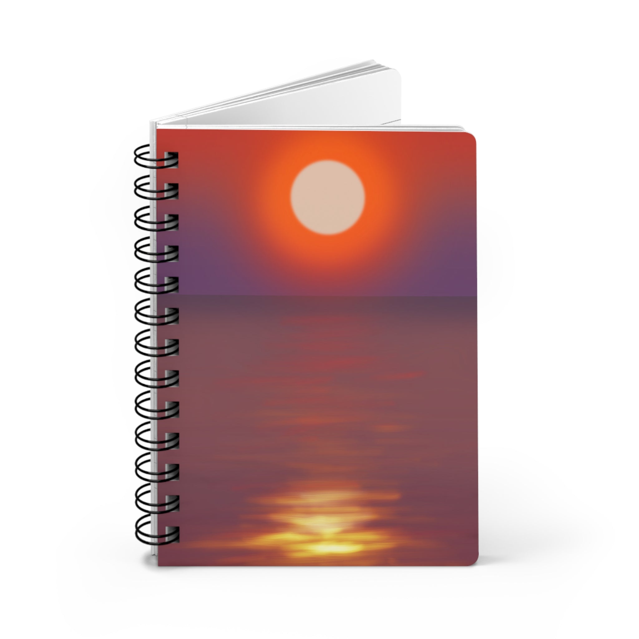 Sunset Ocean Spiral Notebook — Serene Beach Journal for Travel, Reflection & Gratitude