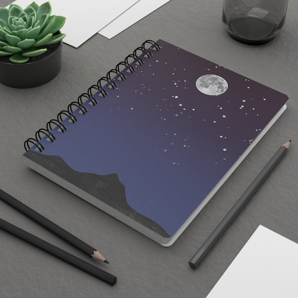 Moonlit Night Spiral Journal — Starry Sky Notebook for Dreaming