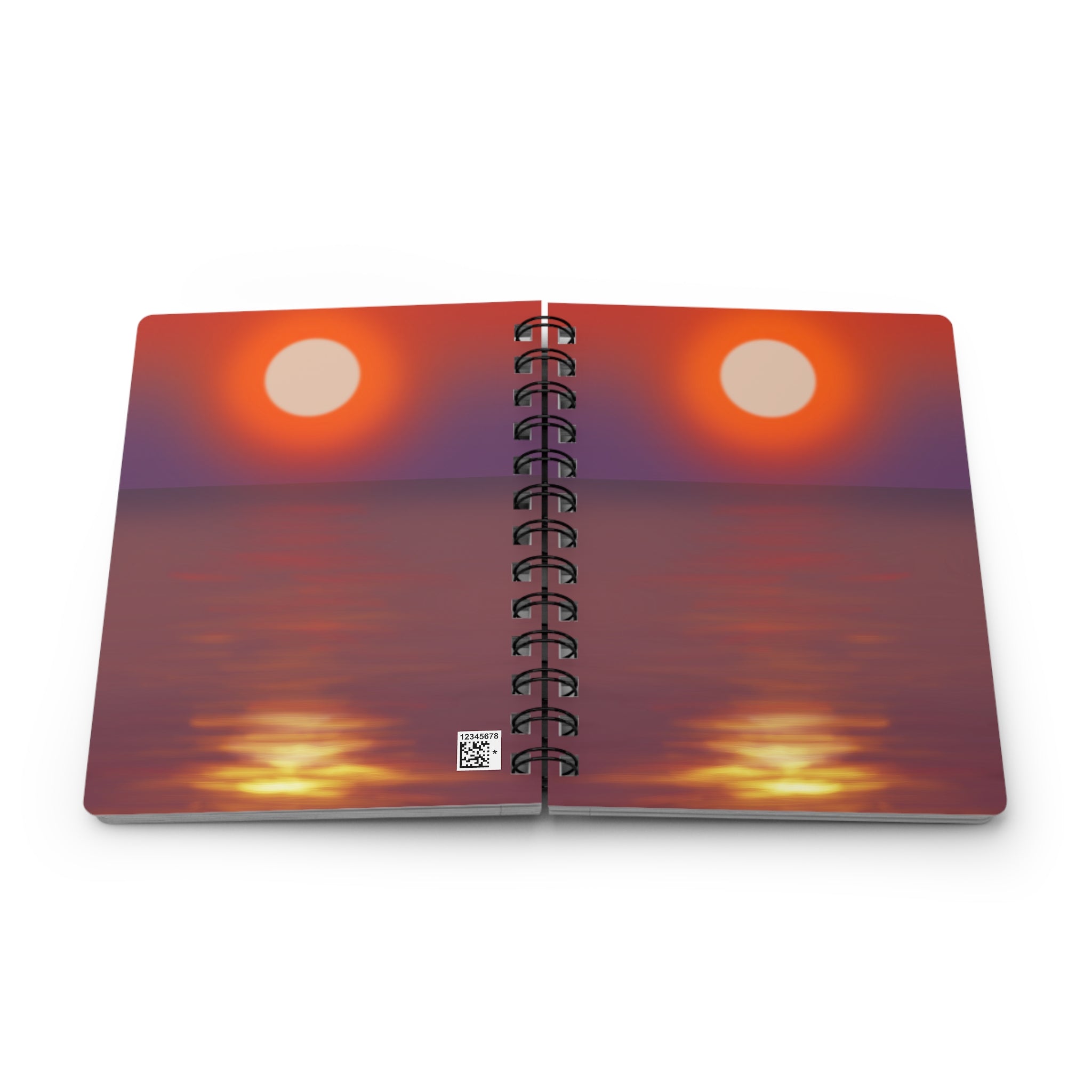 Sunset Ocean Spiral Notebook — Serene Beach Journal for Travel, Reflection & Gratitude