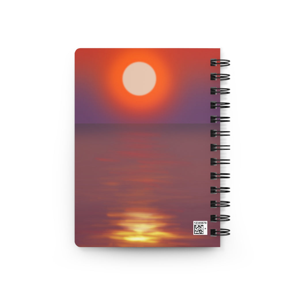Sunset Ocean Spiral Notebook — Serene Beach Journal for Travel, Reflection & Gratitude