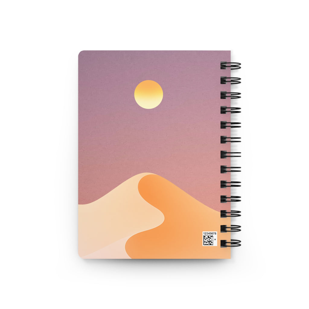 Desert Sunset Spiral Journal — Minimal Sun & Dune Notebook
