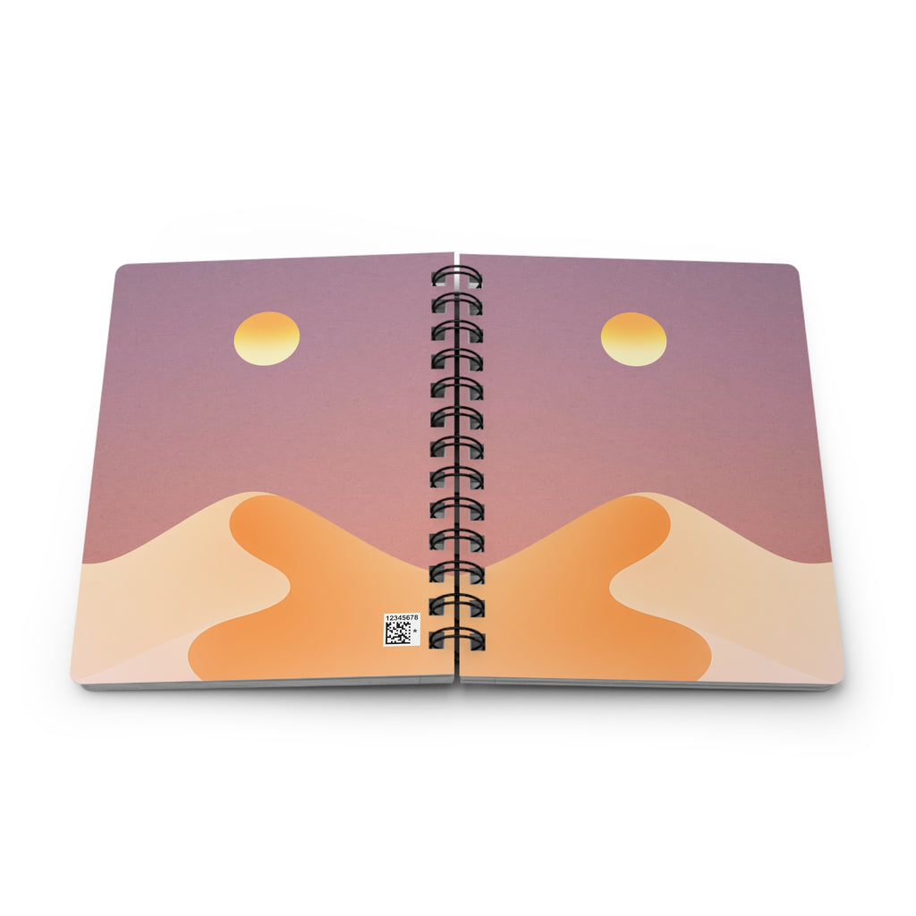 Desert Sunset Spiral Journal — Minimal Sun & Dune Notebook
