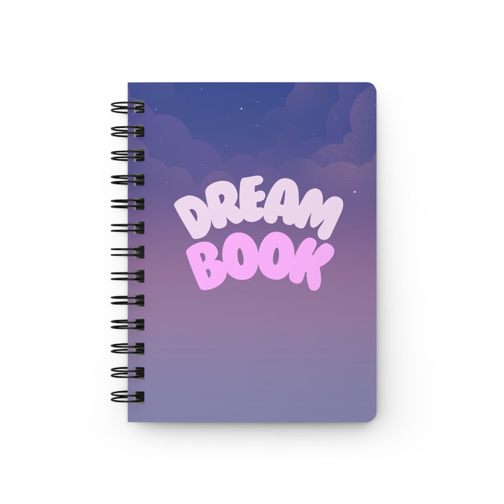 Dream Book Spiral Journal — Purple Cloudy Night Sky Notebook for Dreams & Bedtime Notes