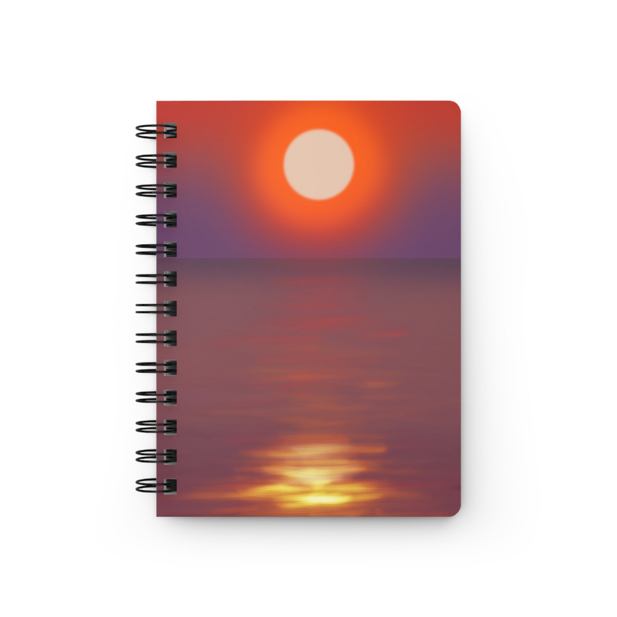 Sunset Ocean Spiral Notebook — Serene Beach Journal for Travel, Reflection & Gratitude