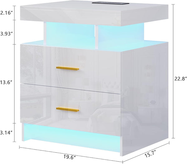 Smart LED Nightstand with Charging