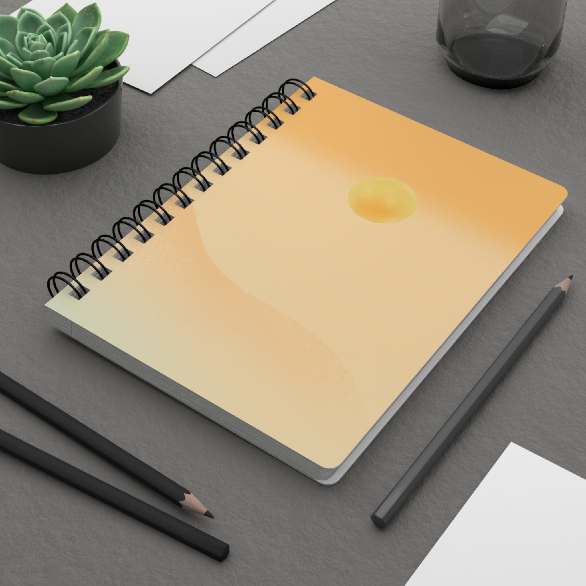 Sunrise Minimalist Spiral Journal — Sunset Gradient Notebook