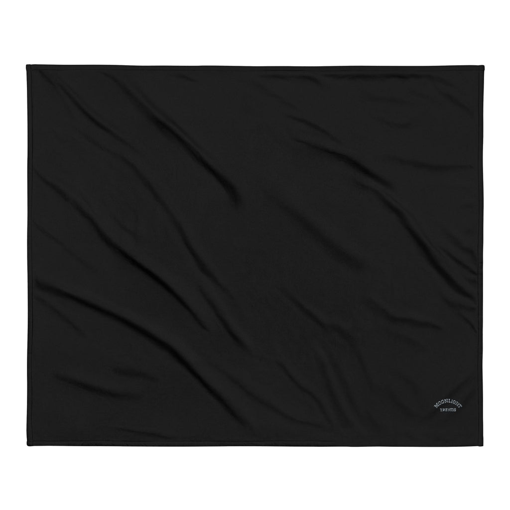 Embroidered Sherpa Blanket – Cozy 'Moonlight Trends' Plush Throw