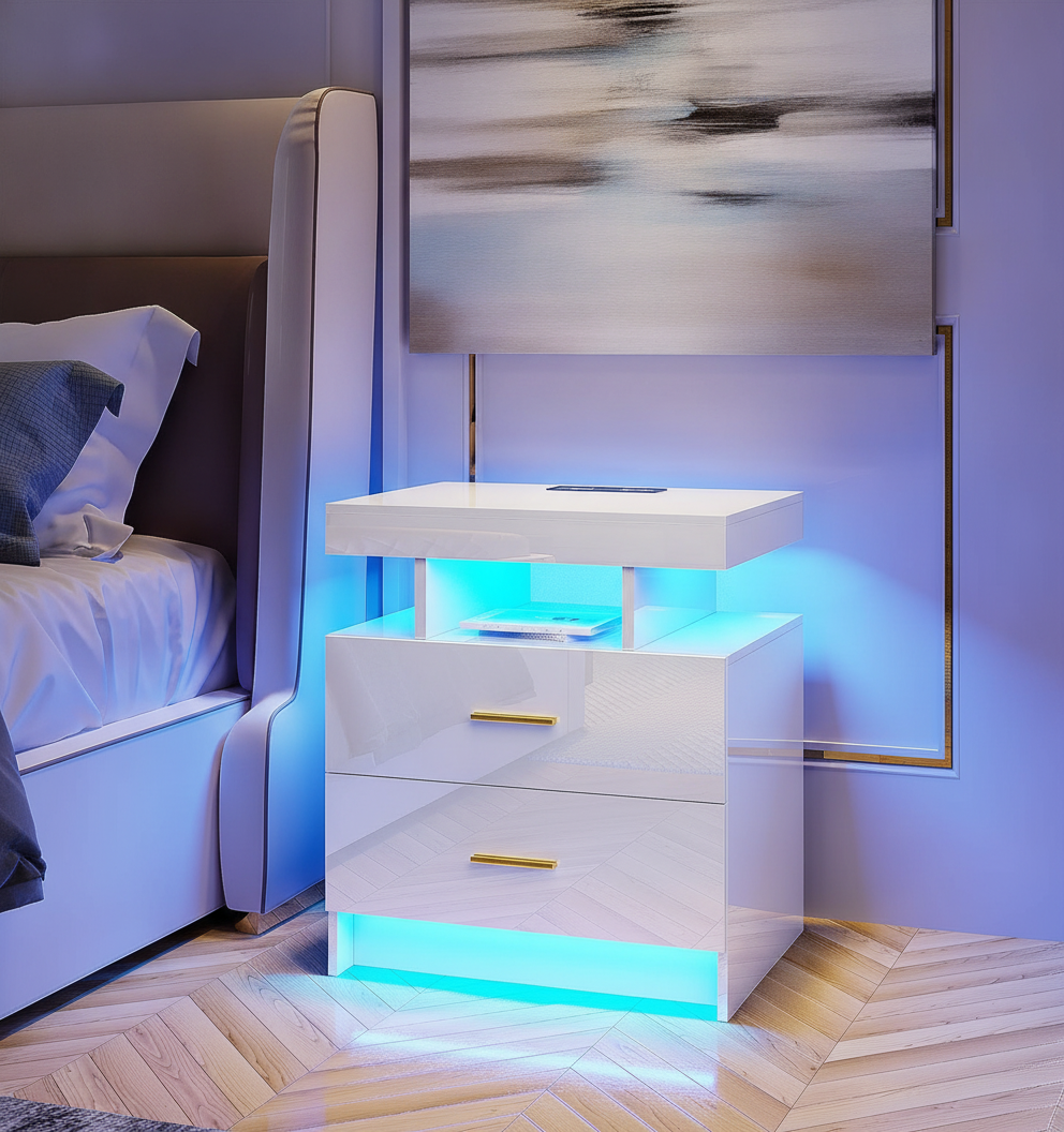 Smart LED Nightstand with Charging