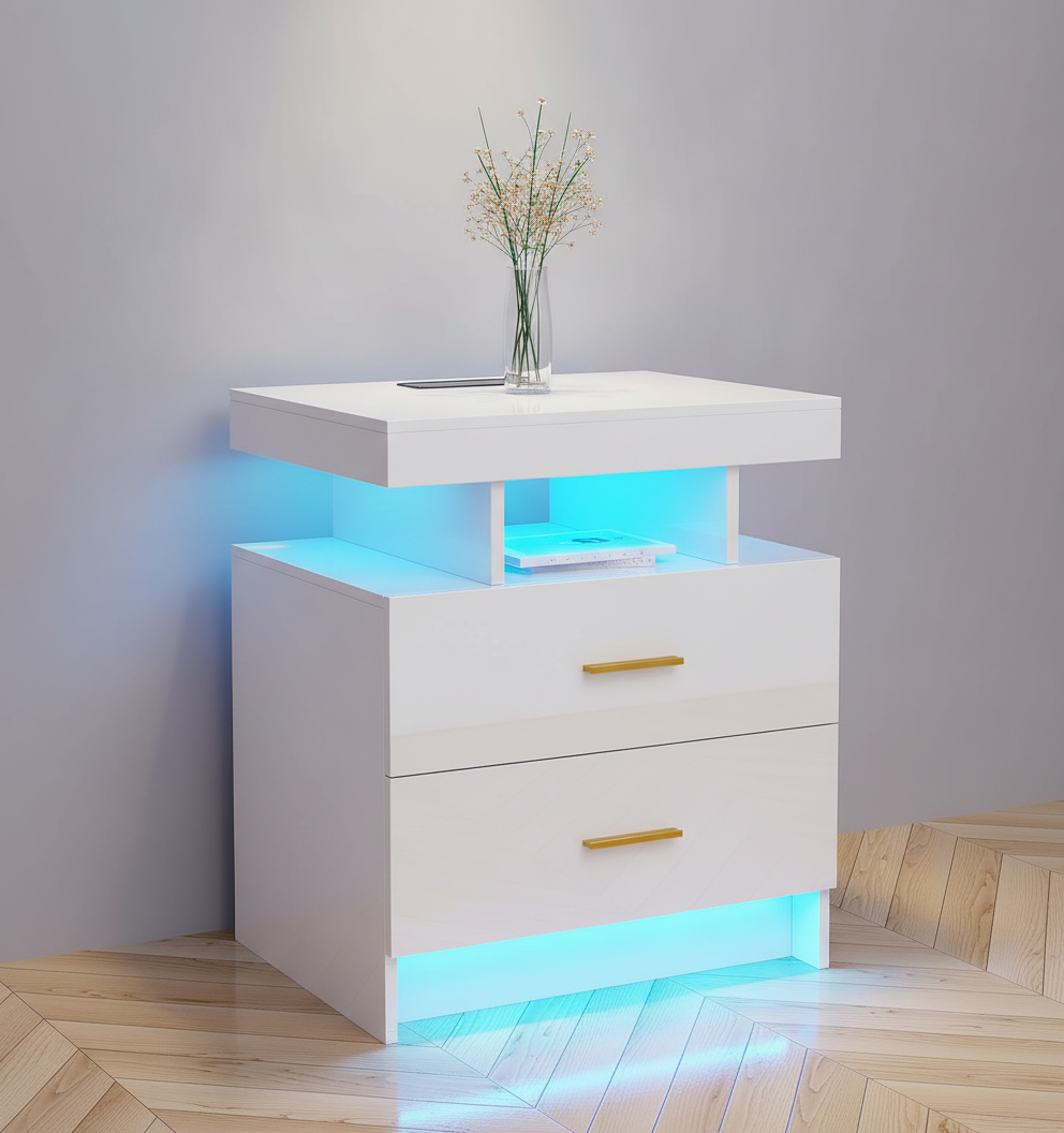 Smart LED Nightstand with Charging